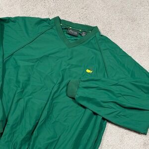 Masters Collection Green V-Neck Golf Windshirt Mens Large Embroidered Logo